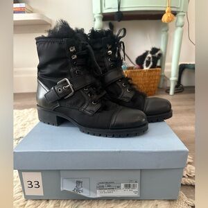 Prada combat boots